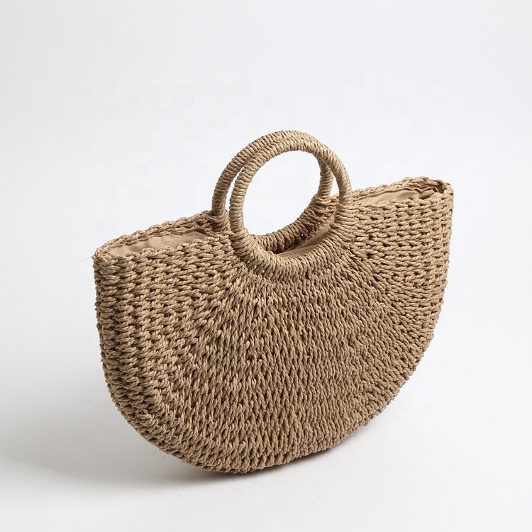 Borsa in paglia con scritta personalizzata