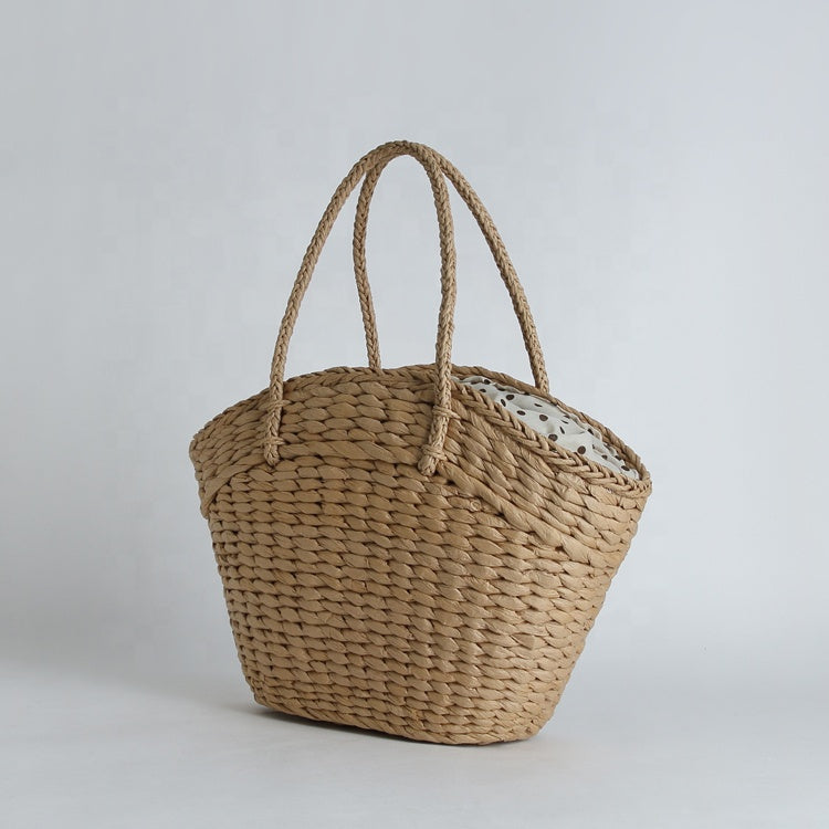 Borsa in paglia con scritta personalizzata