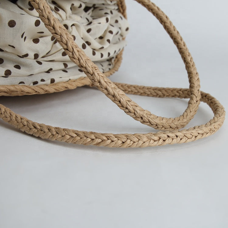 Borsa in paglia con scritta personalizzata