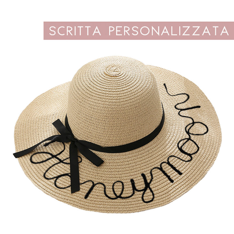 Cappello in paglia con scritta personalizzata