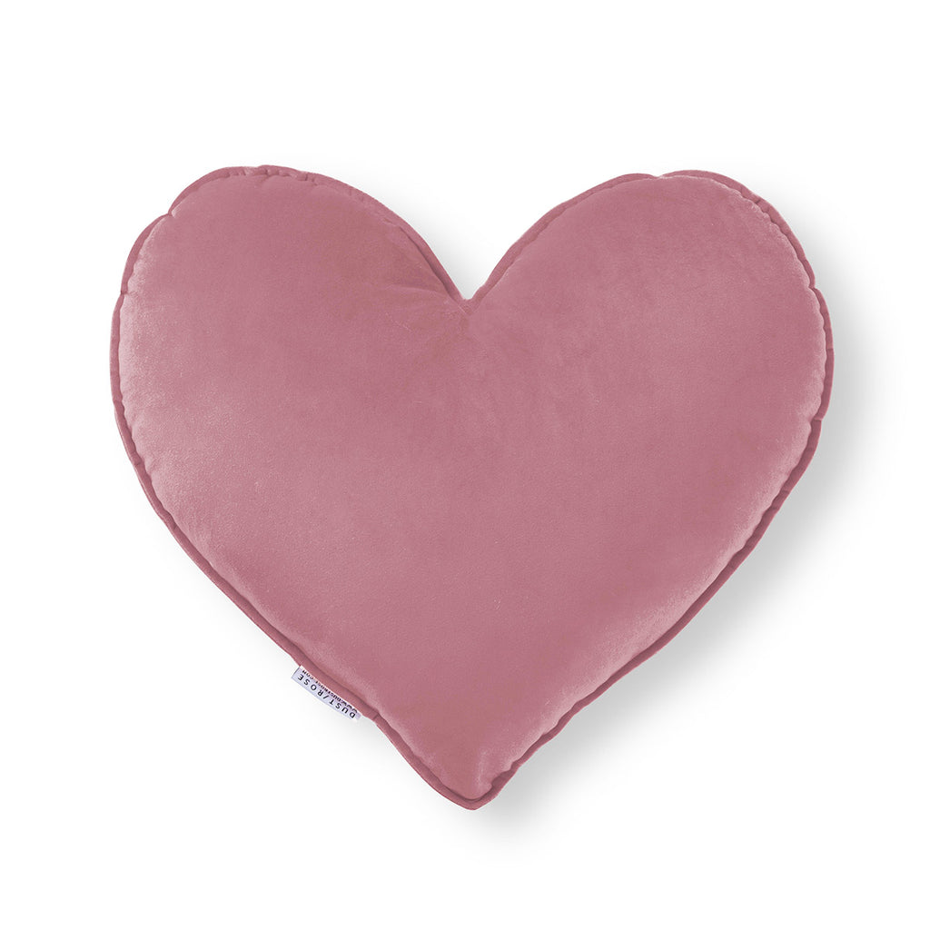 Cuscino a forma di cuore in velluto rosa malva