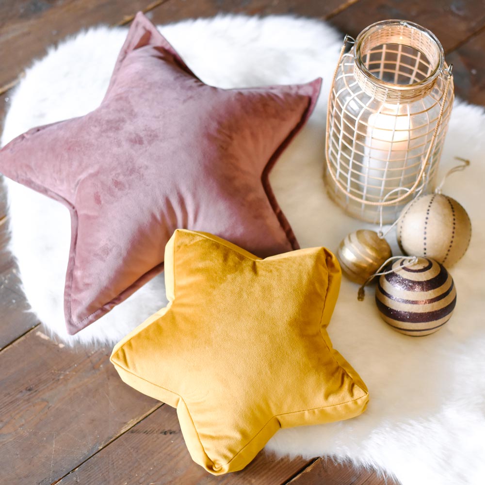 Cuscino Stella Velluto rosa Malva