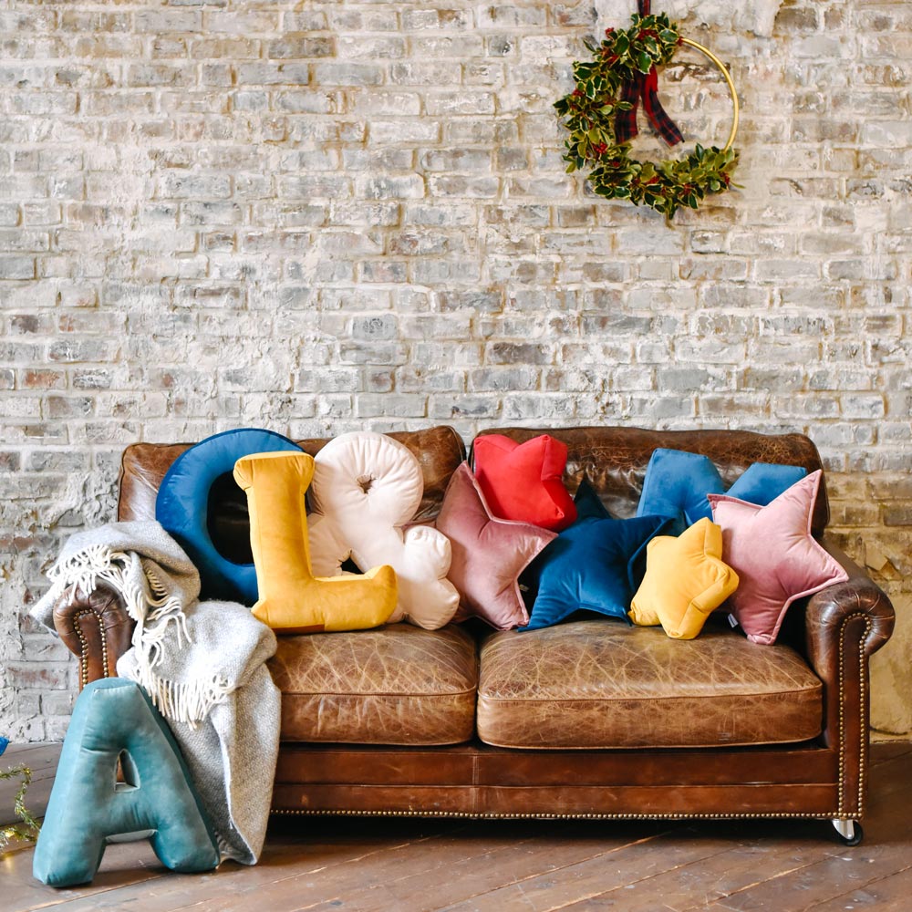 Cuscino Stella Velluto grigio ghiaccio