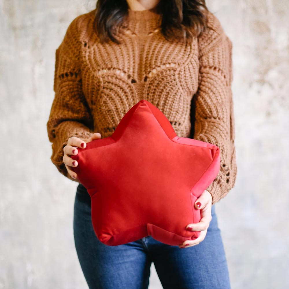 Cuscino Stella Velluto Rosso