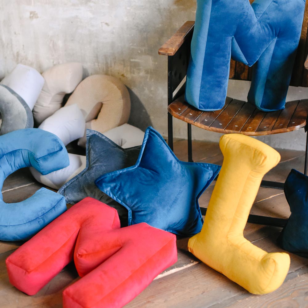 Cuscino Stella Velluto Blu