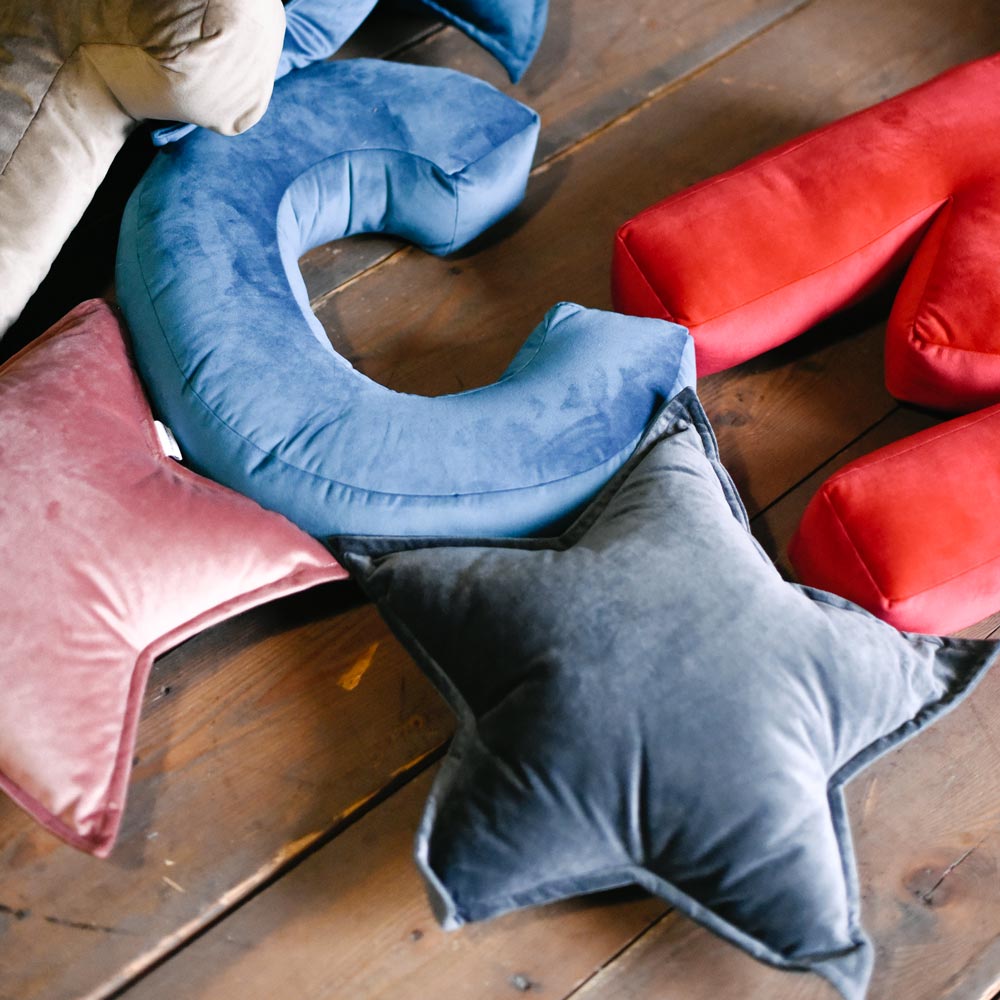 Cuscino Stella Velluto Grigio Antracite