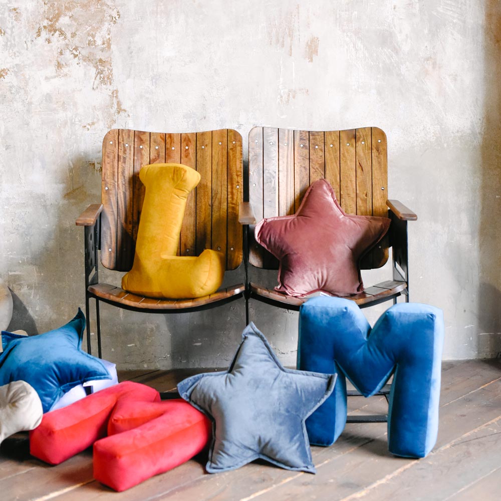 Cuscino Stella Velluto rosa Malva