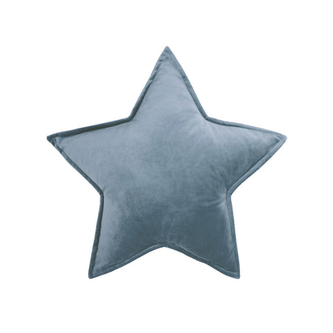 Cuscino a forma di stella in velluto azzurro polvere