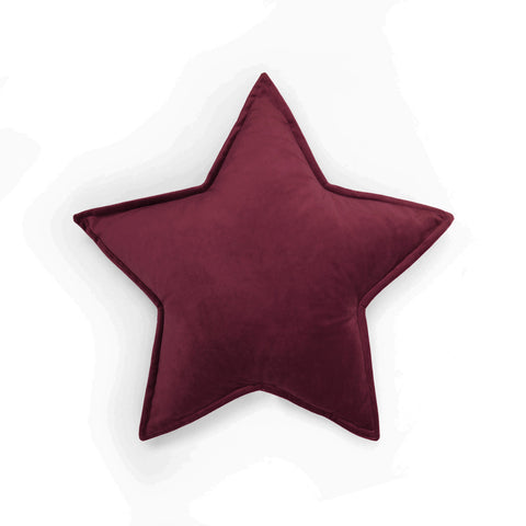 Cuscino a forma di stella in velluto bordeaux
