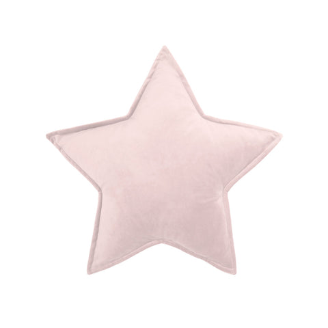 Cuscino a forma di stella in velluto rosa cipria