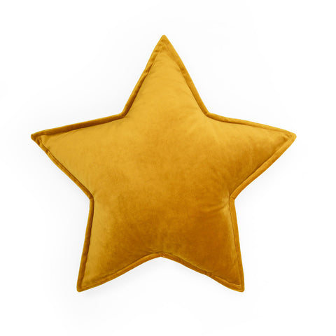 Cuscino Stella Velluto giallo senape