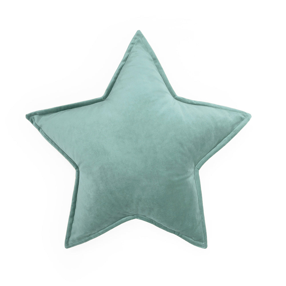 Cuscino a forma di stella in velluto menta