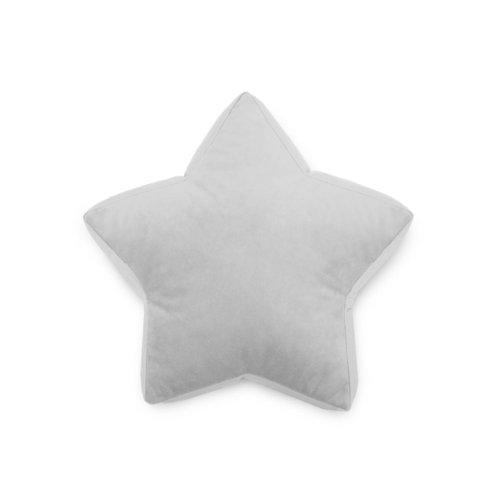 Cuscino a forma di stella in velluto grigio ghiaccio