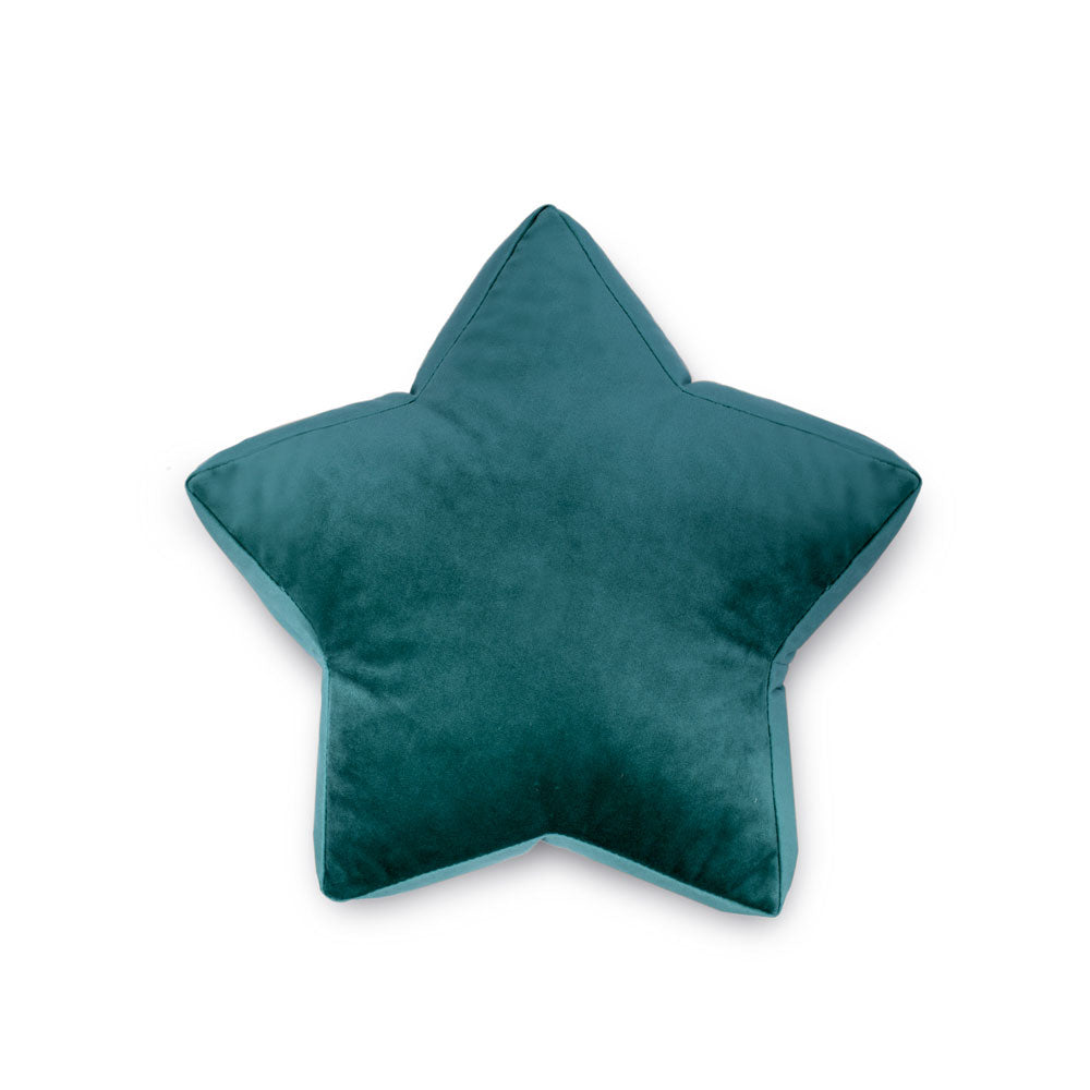 Cuscino a forma di stella in velluto petrolio