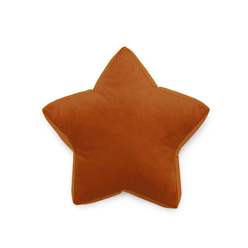 Cuscino a forma di stella in velluto ruggine