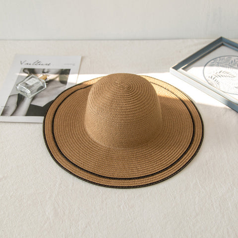 Cappello in paglia Chic kaki con scritta personalizzata