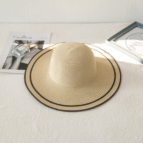 Cappello in paglia Chic beige con scritta personalizzata
