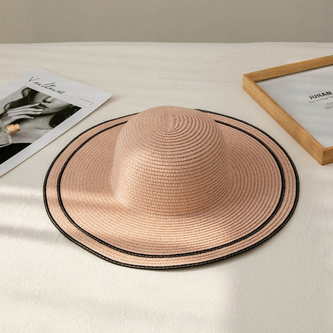 Cappello in paglia Chic rosa con scritta personalizzata
