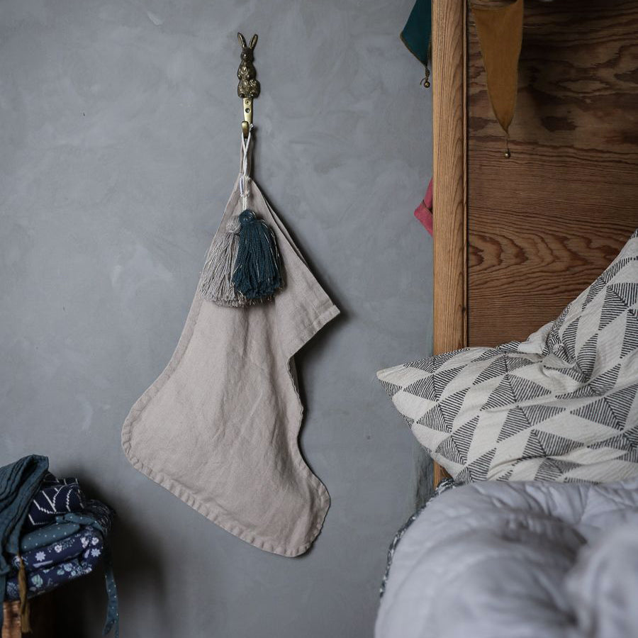 House Doctor Calza di Natale in lino grigio