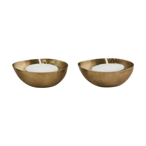 House Doctor Set di due Portacandela in Ottone Egg