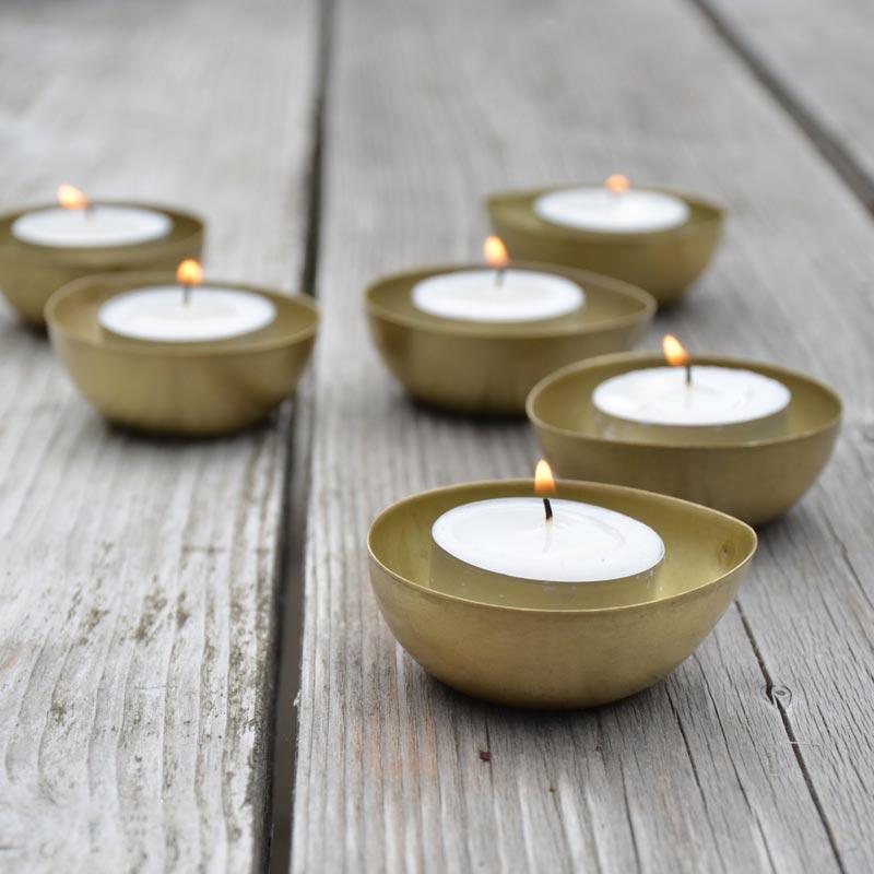 House Doctor Set di due Portacandela in Ottone Egg