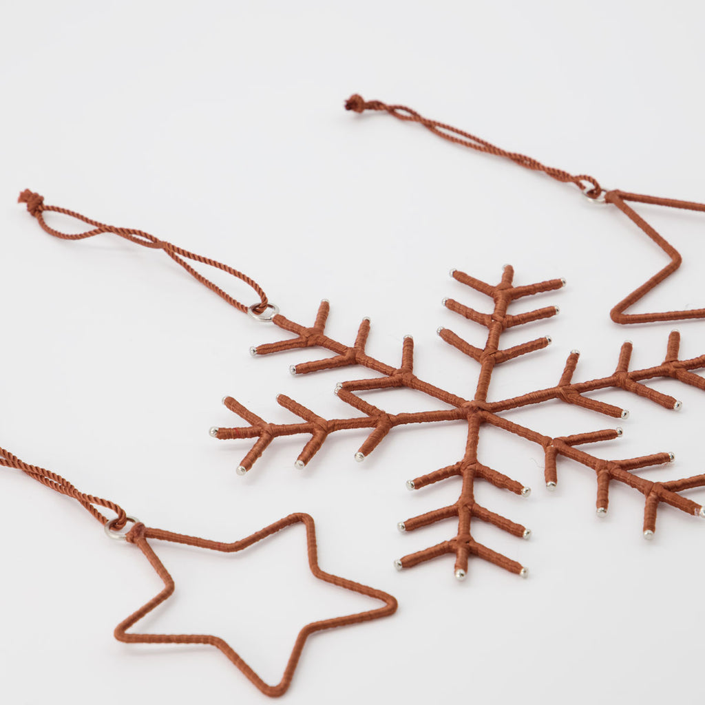 House Doctor Set di Adobbi per l'albero di Natale bronzo stelle e fiocchi di neve