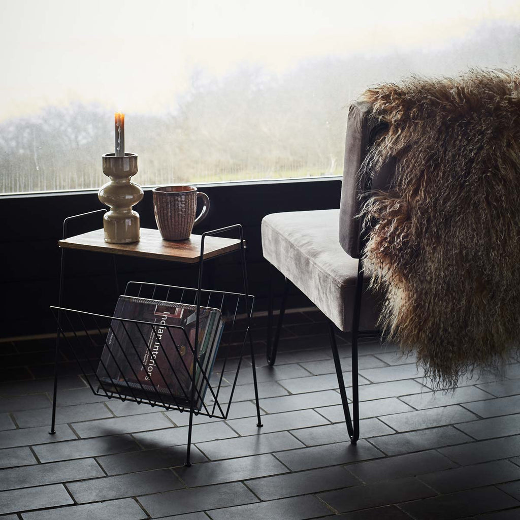 Madam Stoltz Portacandela in ceramica sabbia basso