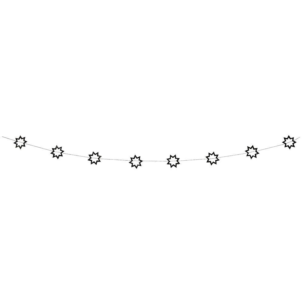 Madam Stoltz festone di stelle nere glitterate