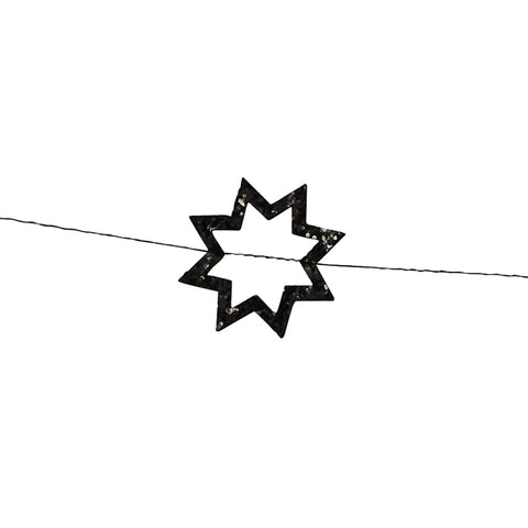 Festone di Stelle Nere Glitterate