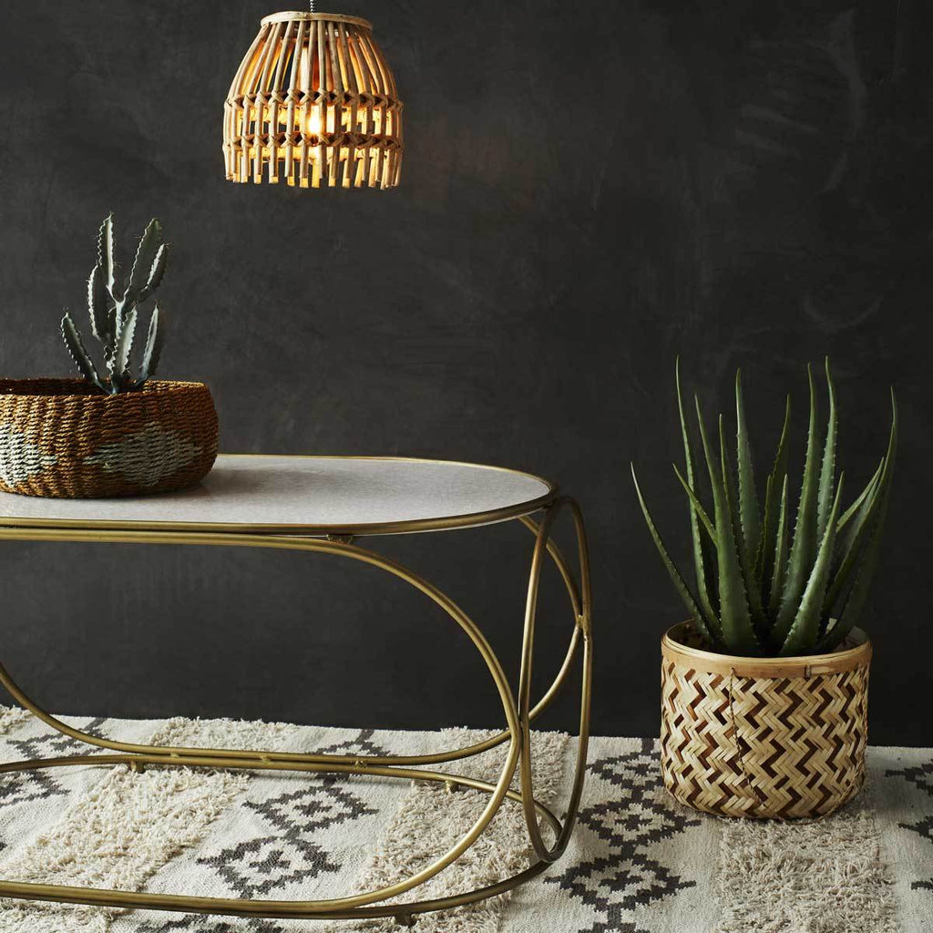 Madam Stoltz Cesto In Bamboo con Coperchio