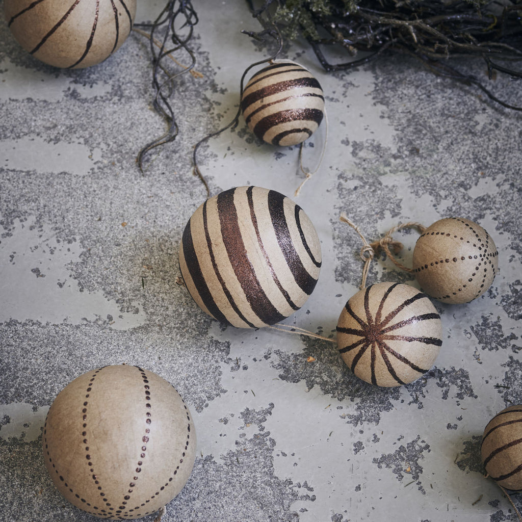 House Doctor Palline Natale Kraft Glitter Bronzo