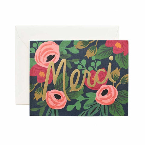 Biglietto di ringraziamento Rifle Paper Co. Merci fiori rosa