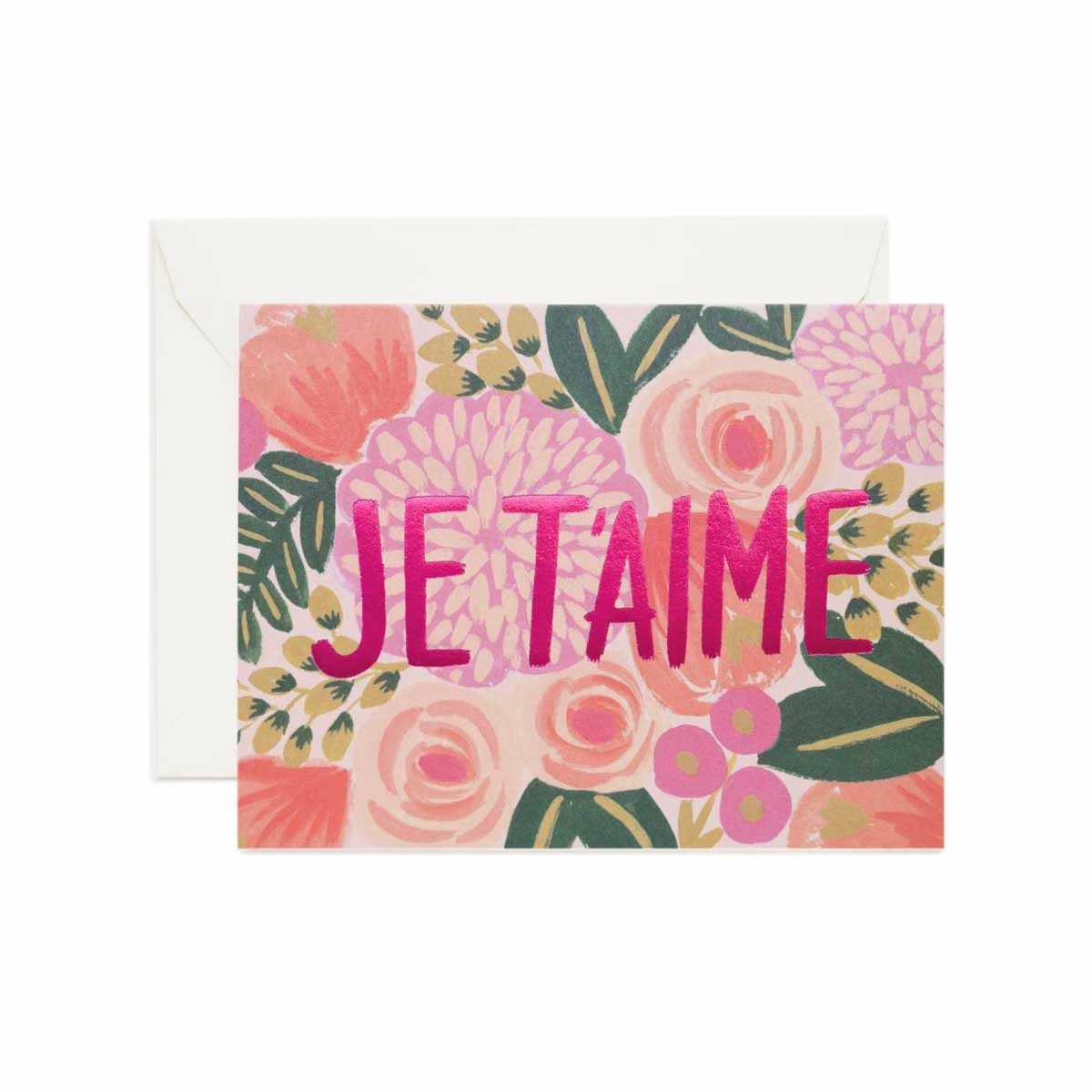 Biglietto d'amore Rifle Paper Co. Je T'Aime floreale