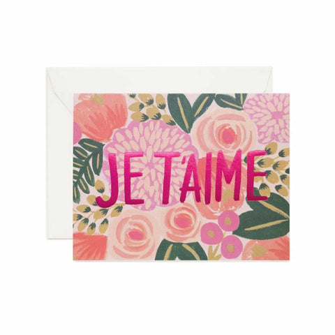Biglietto d'amore Rifle Paper Co. Je T'Aime floreale
