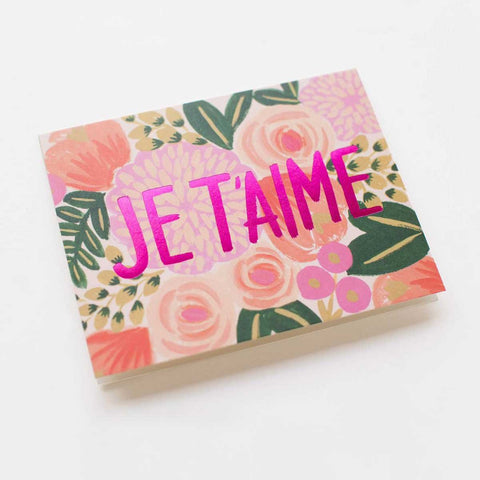 Biglietto Je T'Aime floreale