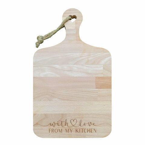 Tagliere in legno rettangolare "With Love From My Kitchen"
