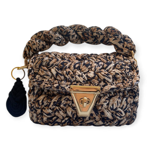 Borsa in fettuccia maculata Odette