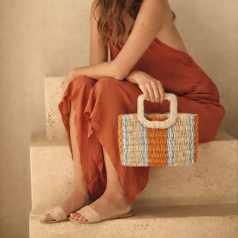 Borsa in paglia Maris Arancione