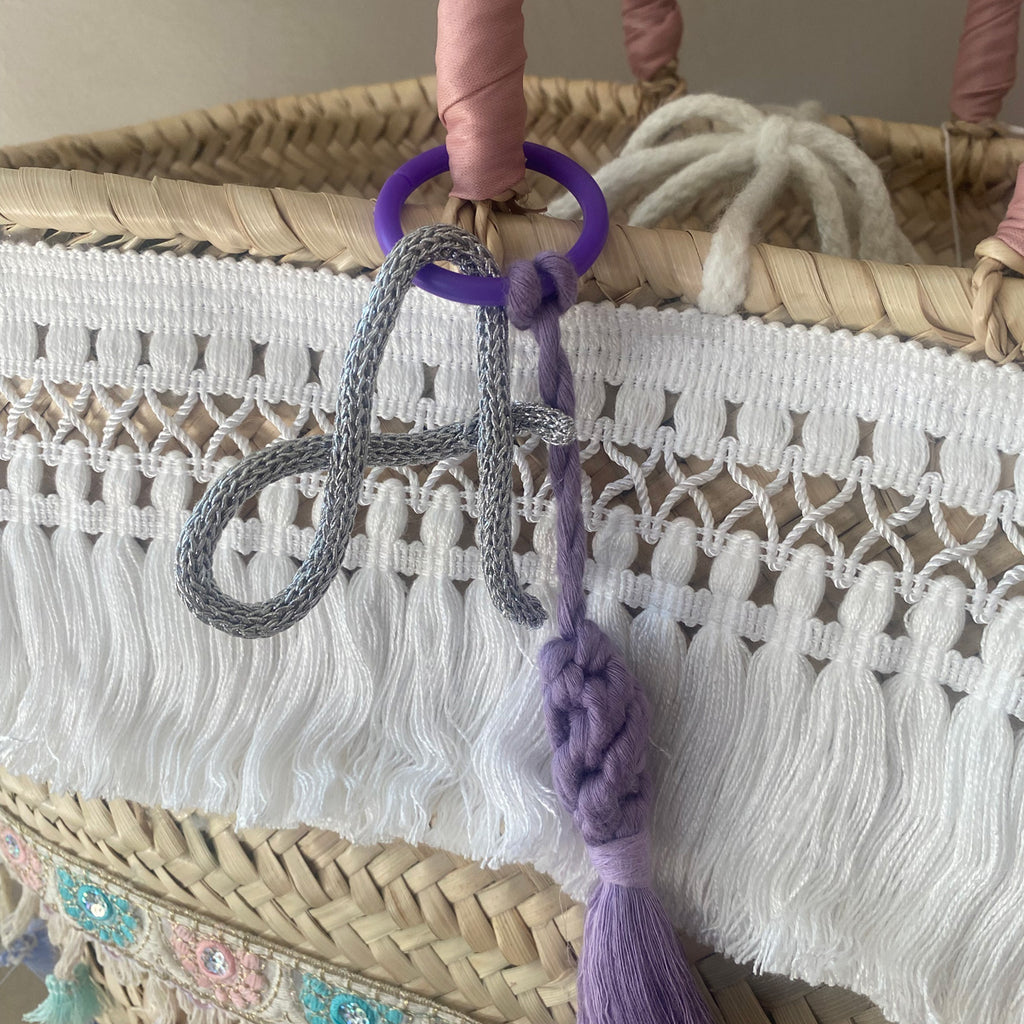 Coffa siciliana decorata con frange e nappe personalizzata Borsa  boho in paglia grande da mare