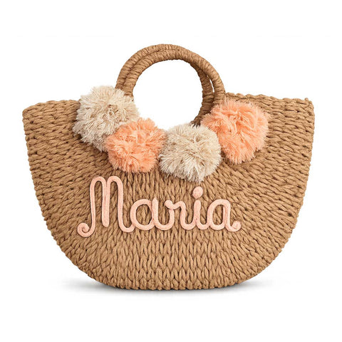 Borsa in paglia con nome personalizzato