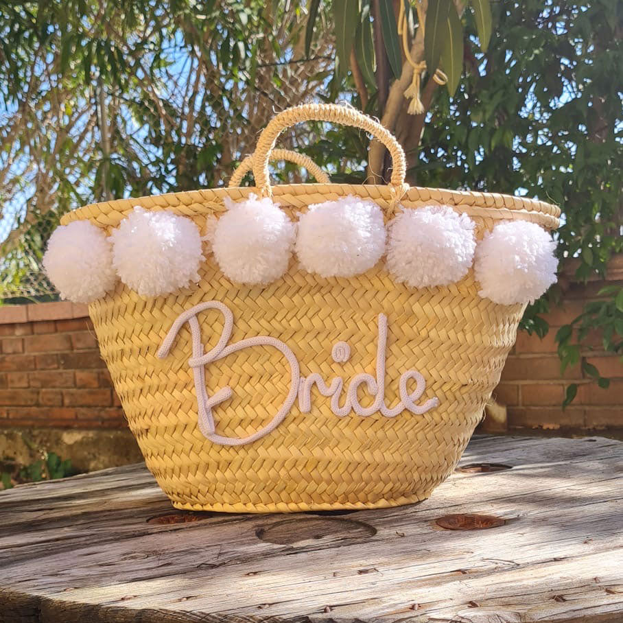 Borsa in paglia personalizzata Bride Coffa per sposa