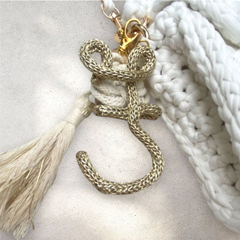 Borsa Odette bianca con iniziale
