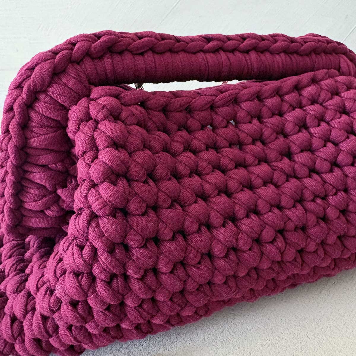 Borsa Crochet Clutch all'Uncinetto Lycra Bordeaux