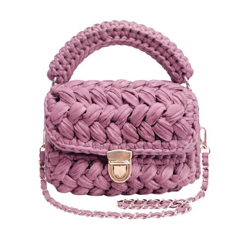 Borsa pochette uncinetto rosa