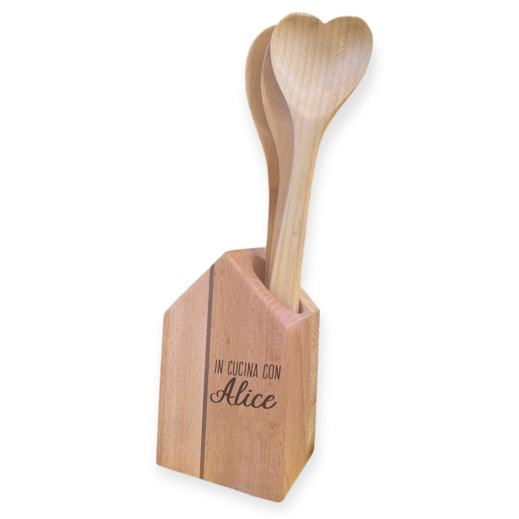 Casetta porta mestoli personalizzata in legno