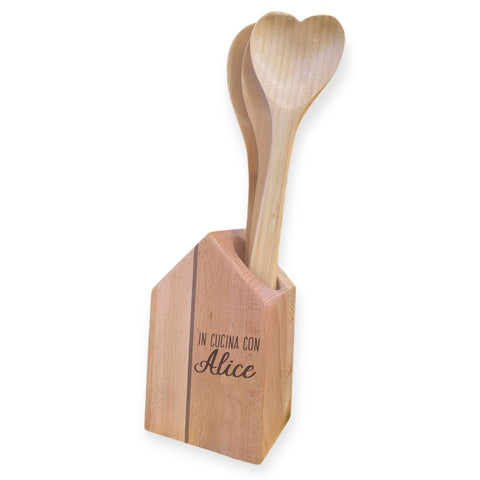 Casetta porta mestoli personalizzata in legno