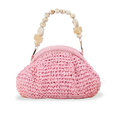 Clutch in paglia Luma Rosa