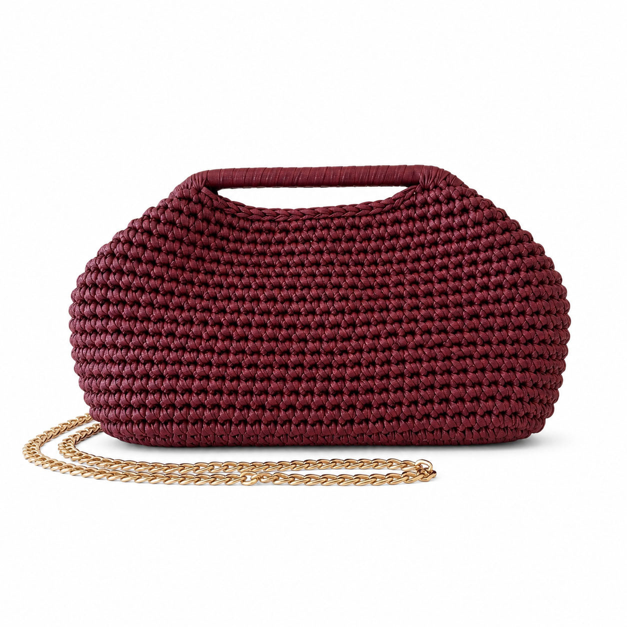 Clutch Crochet Bordeaux  Borsa all’uncinetto in Pelle Made in Italy