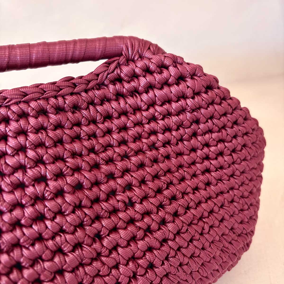 Clutch Crochet Bordeaux  Borsa all’uncinetto in Pelle Made in Italy