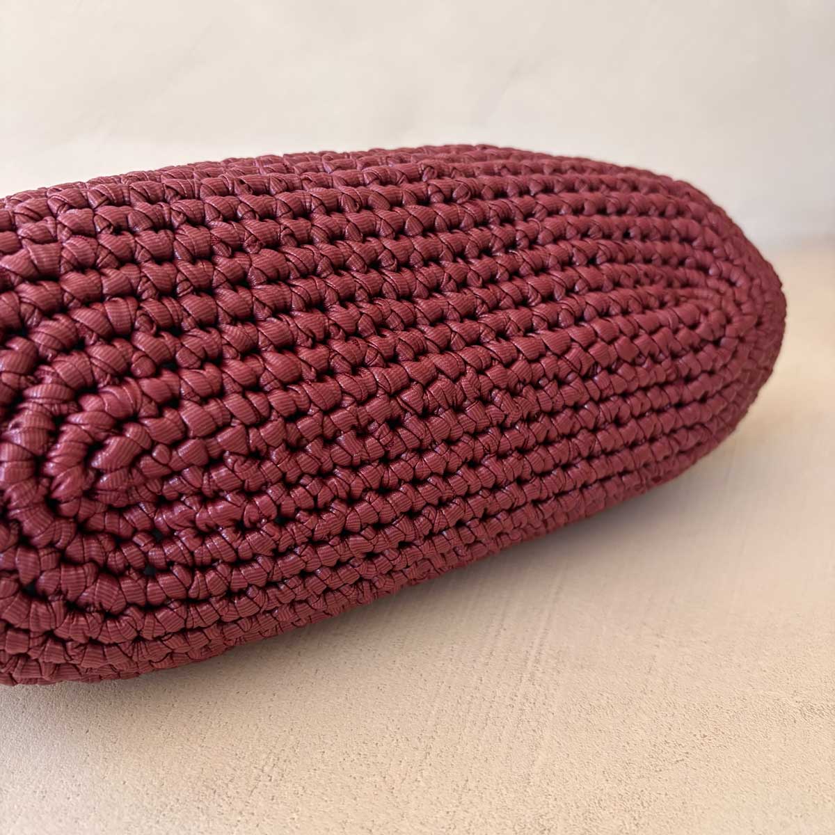 Clutch Crochet Bordeaux  Borsa all’uncinetto in Pelle Made in Italy
